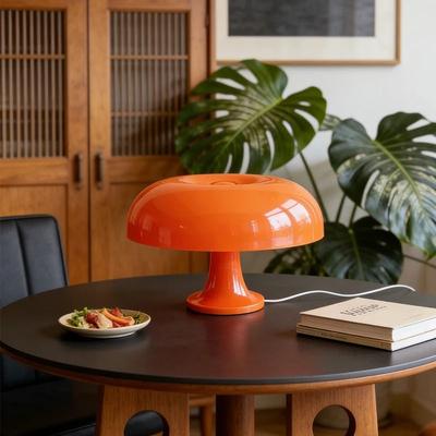 Uplift Essentials Elevate Your Interior With This Danish Designer Inspired Mushroom Table Lamp, A Centerpiece Of Minimalist Modern Aesthet orange