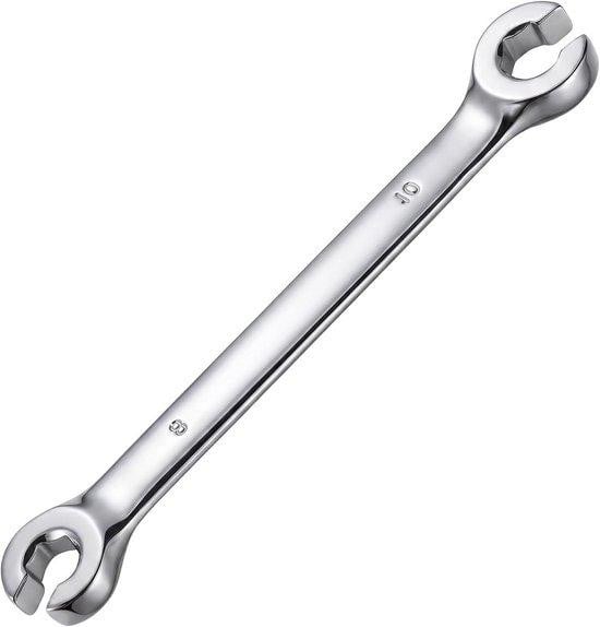 Dubbele Steeksleutel Metrische Sleutel voor Leiding Reparatie Extra Plat Ontwerp 8 mm x 10 mm Zilver