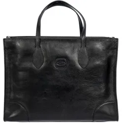 Brics Volterra Shopper Tasche S Leder 35 cm Laptopfach (15"), Notebooktasche, Schwarz