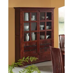 Vitrine Akazie 134x50x196 nougat lackiert OXFORD #456