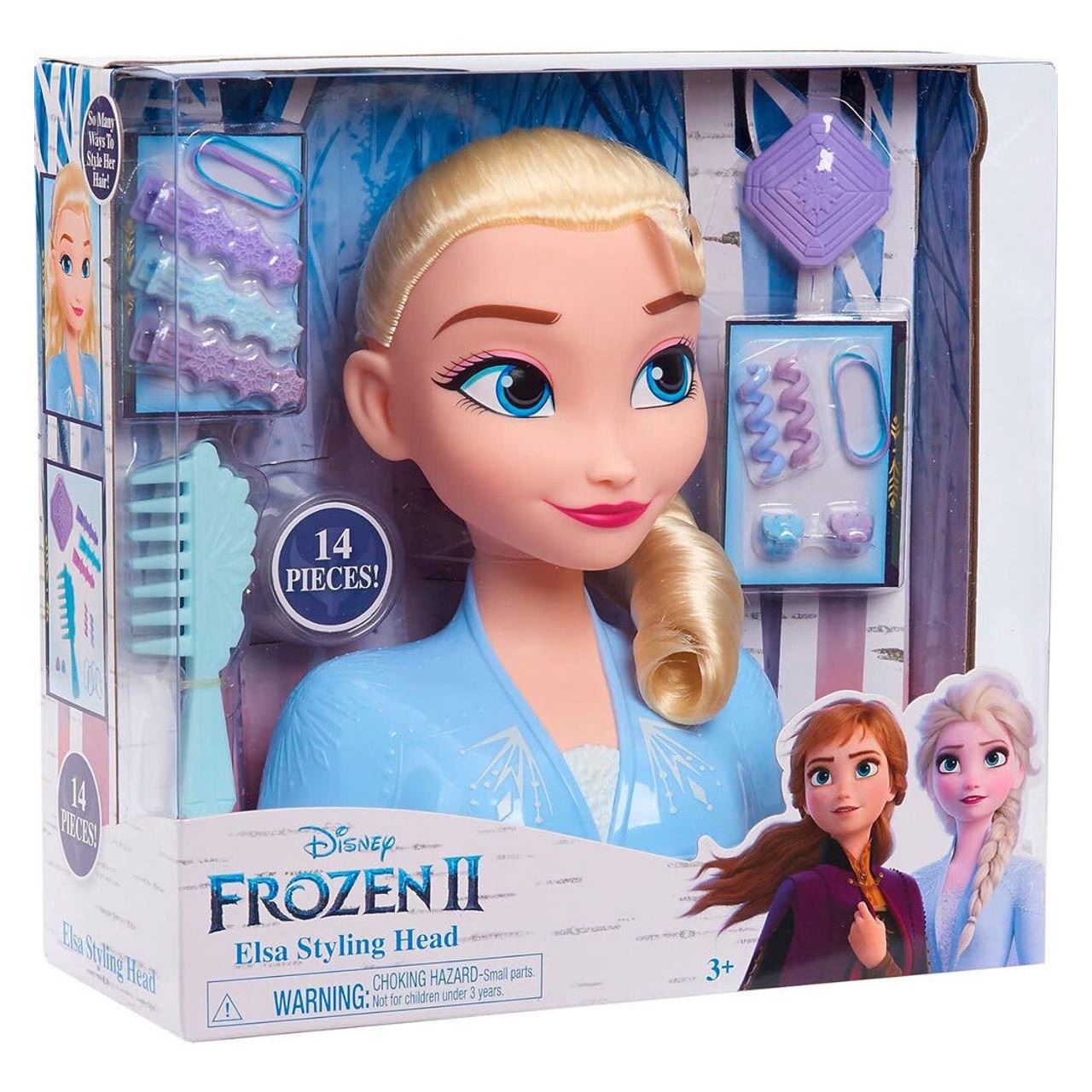 Just Play Disney Frozen 2 Basic Elsa Styling Head, Schmink- und Frisierkopf