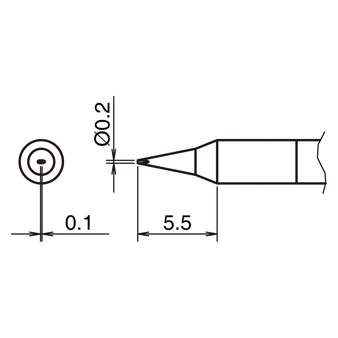 Hakko Aktiv-Lötspitze Format 0.2D (Lötspitze) (T50-D02)