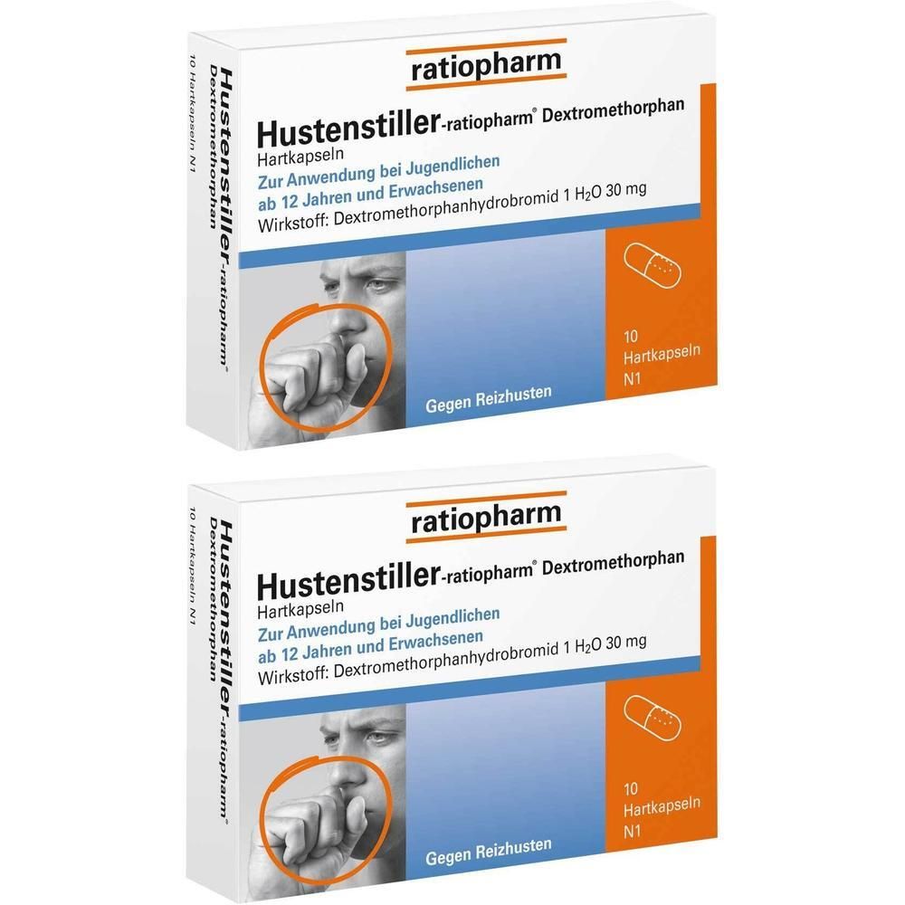 HUSTENSTILLER-ratiopharm Dextromethorphan Kapseln x2 2x10 St