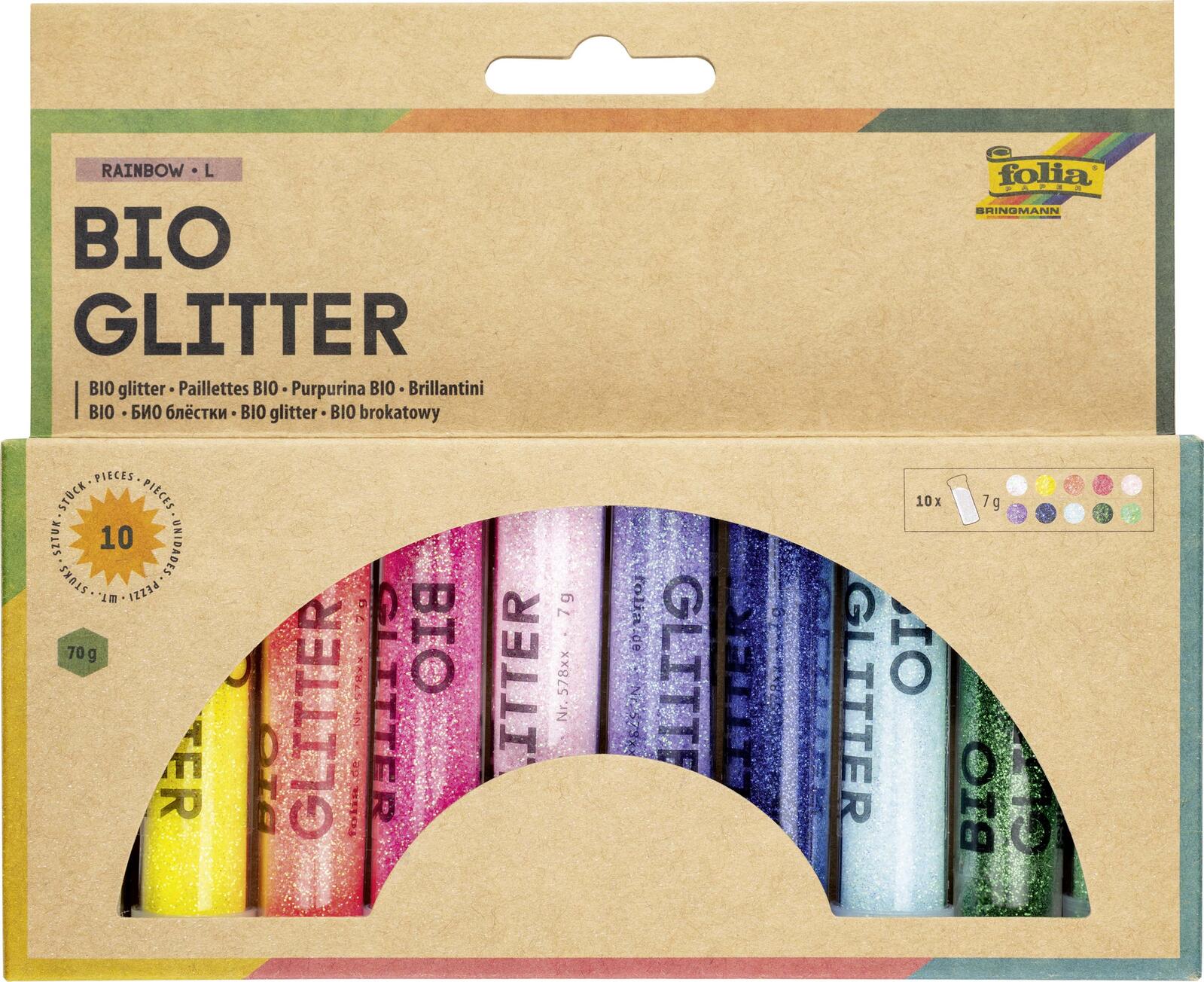 folia Glitzerpulver Glitter Rainbow L, farbsortiert 57817