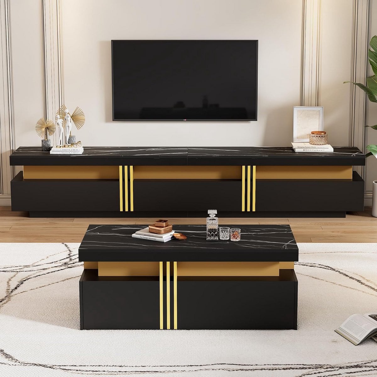 Moderne Woonkamerset met TV-meubel, Salontafel en Opbergkast