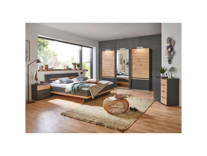 Table de chevet Gibraltar 52 x 64 x 38cm 1 set 3 Marron/Imitation chêne Artisan/Anthracite