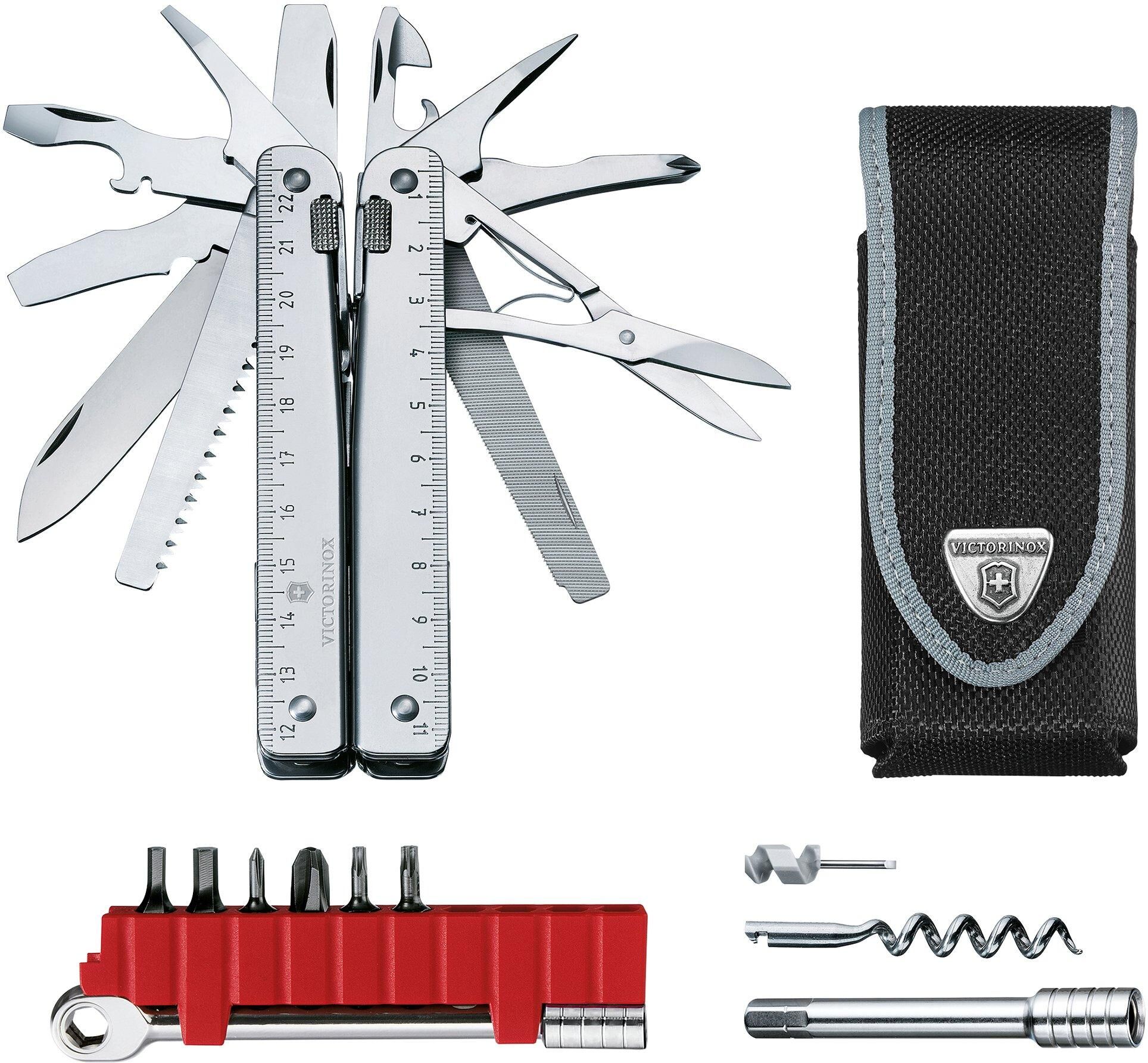 Victorinox SwissTool X Plus pinza multifunzione con chiave a cricchetto, fodero in nylon