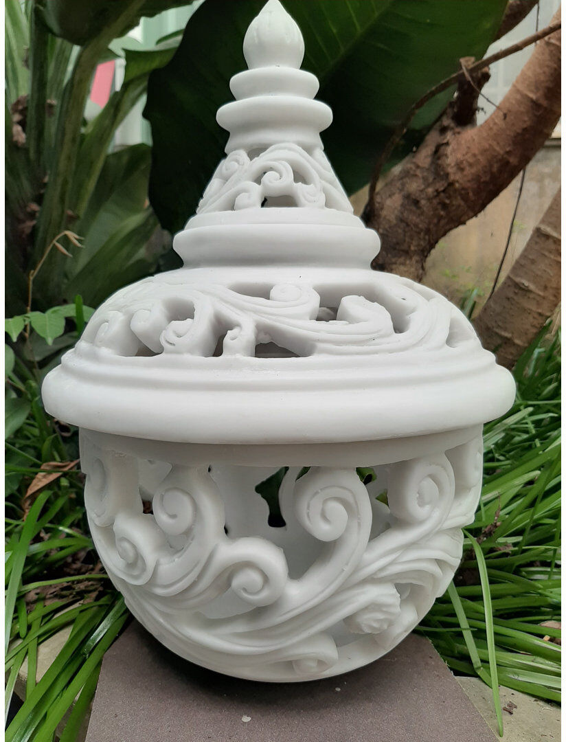 ENIGMA Mordern Lantern Granite White 40cm H X 28cm W X 28cm D
