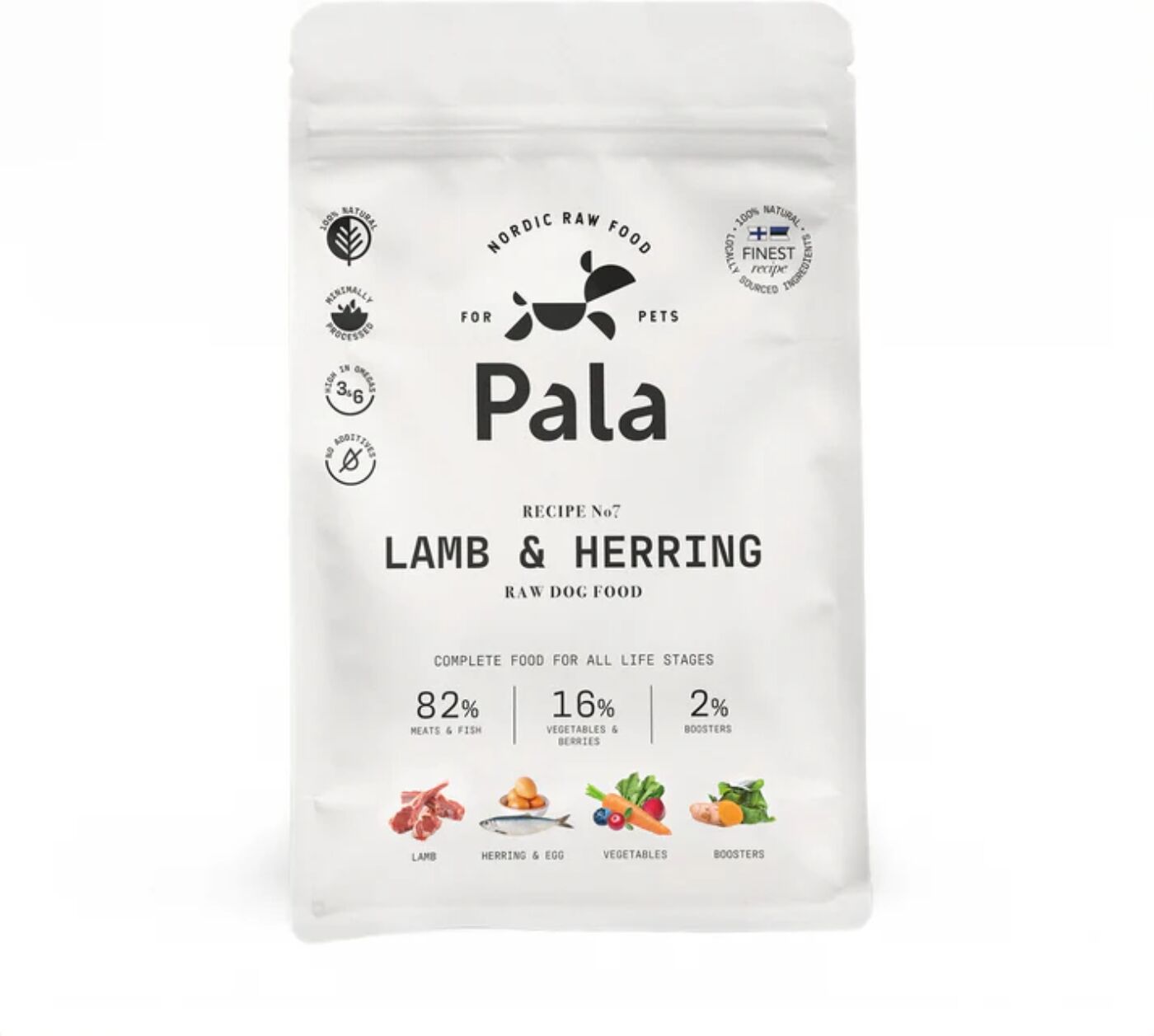 Pala 100 g Alimento Completo per Cani con Agnello & Aringa Ricetta N° 7