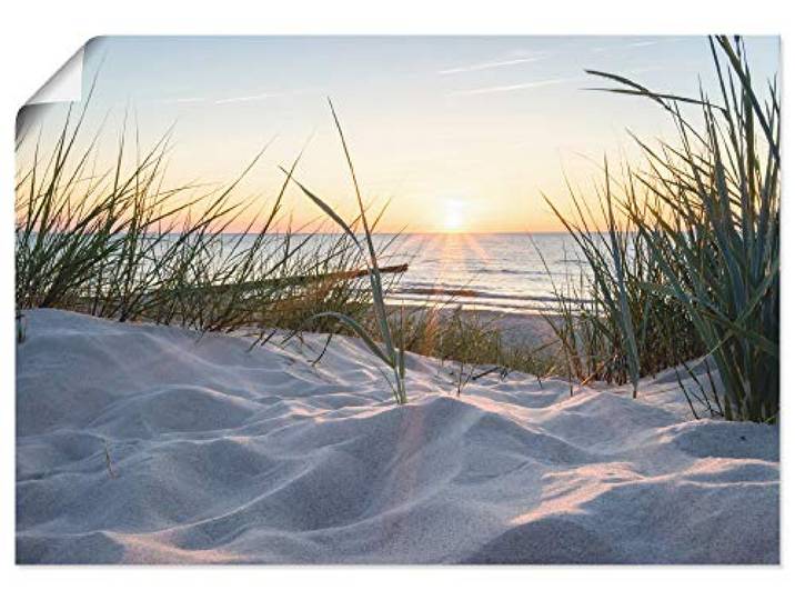 ARTLAND Wanddeko Poster & Kunstdrucke Wandposter Strand Küste Ostsee Dünen Meer Landschaft Natur Meerblick T9QU
