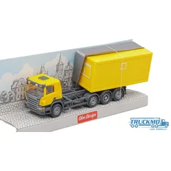 OLM Design Models Scania P-Serie Abrollkipper 4achs gelb 337