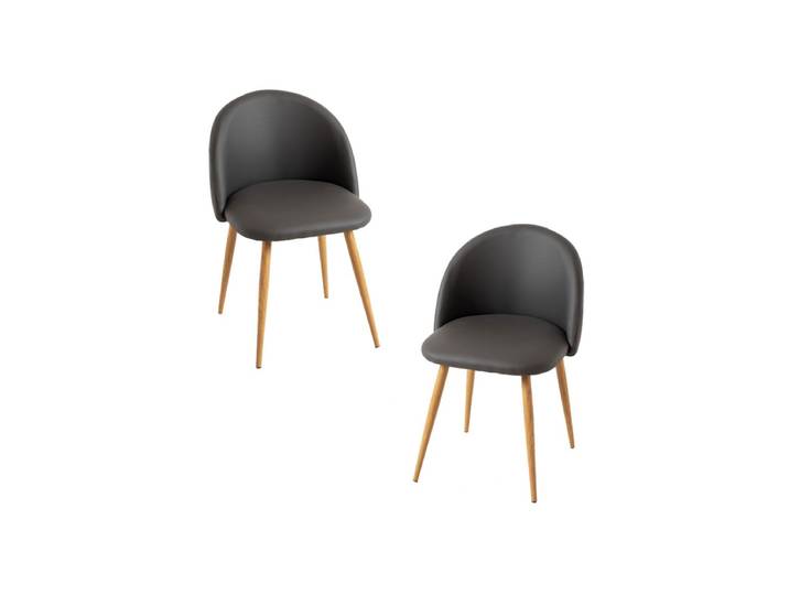 2er Set Vint Kunstleder Stühle - Gris