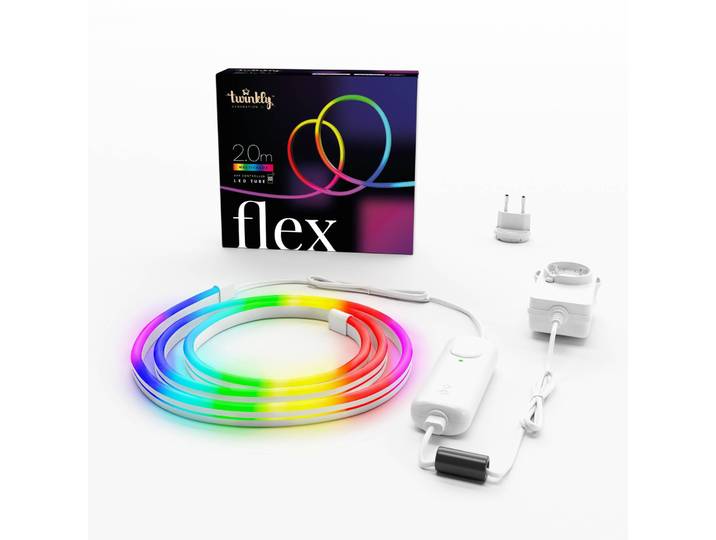 Twinkly Light flex LED lichtslang RGB 2m WIFI flex, dimbaar, wit / opaal, Hal, Kunststof, Modern