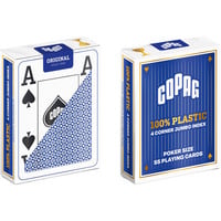100 Prozent Plastik Poker Jumbo Spielkarten, Kartenspiel blau