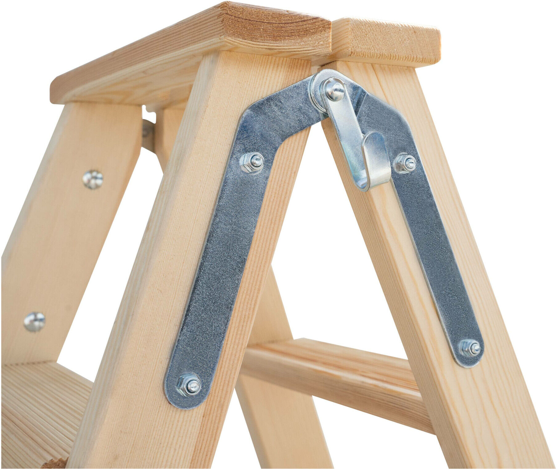 Munk Stufen-Stehleiter aus Holz, beidseitig begehbar, 2x6 Stufen (033812)