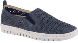 Extra Wide Width Women's Fresh Flats by Easy Street in Navy (Size 7 WW)