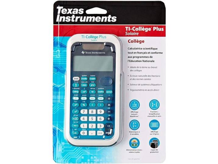 Calculatrice scientifique TI-Collège Plus Solaire TEXAS INSTRUMENTS