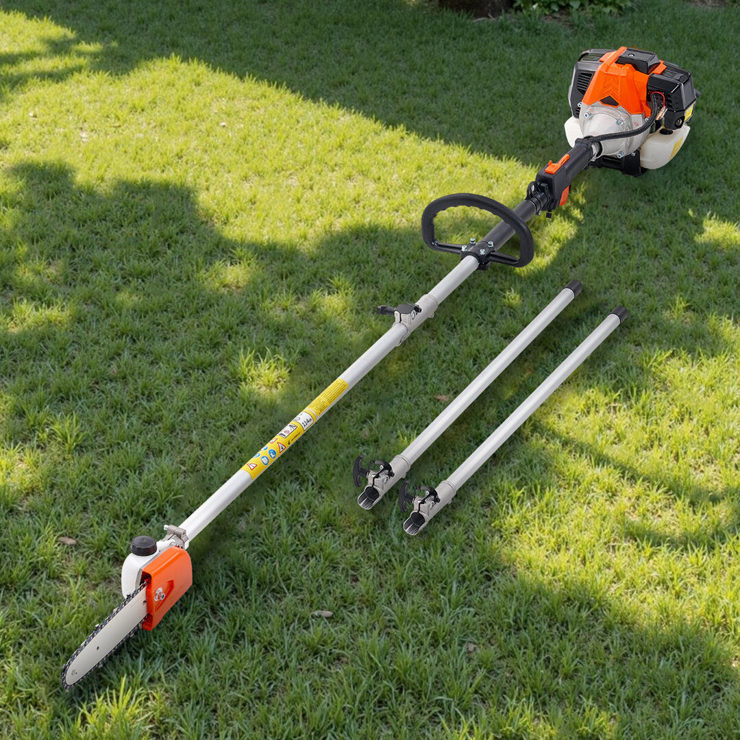 Trent Austin Design Gas Pole Saw, 33CC 2 Stroke Gas Powered Pole Saws with 8 in Cutting Bar, Cordless Tree Trimmer with 30 fl.oz Fuel Tank, 6.7 to 11.6 ft Extendable, Pow Silver;Orange;Black 354cm H X 27.5cm W X 22.5cm D