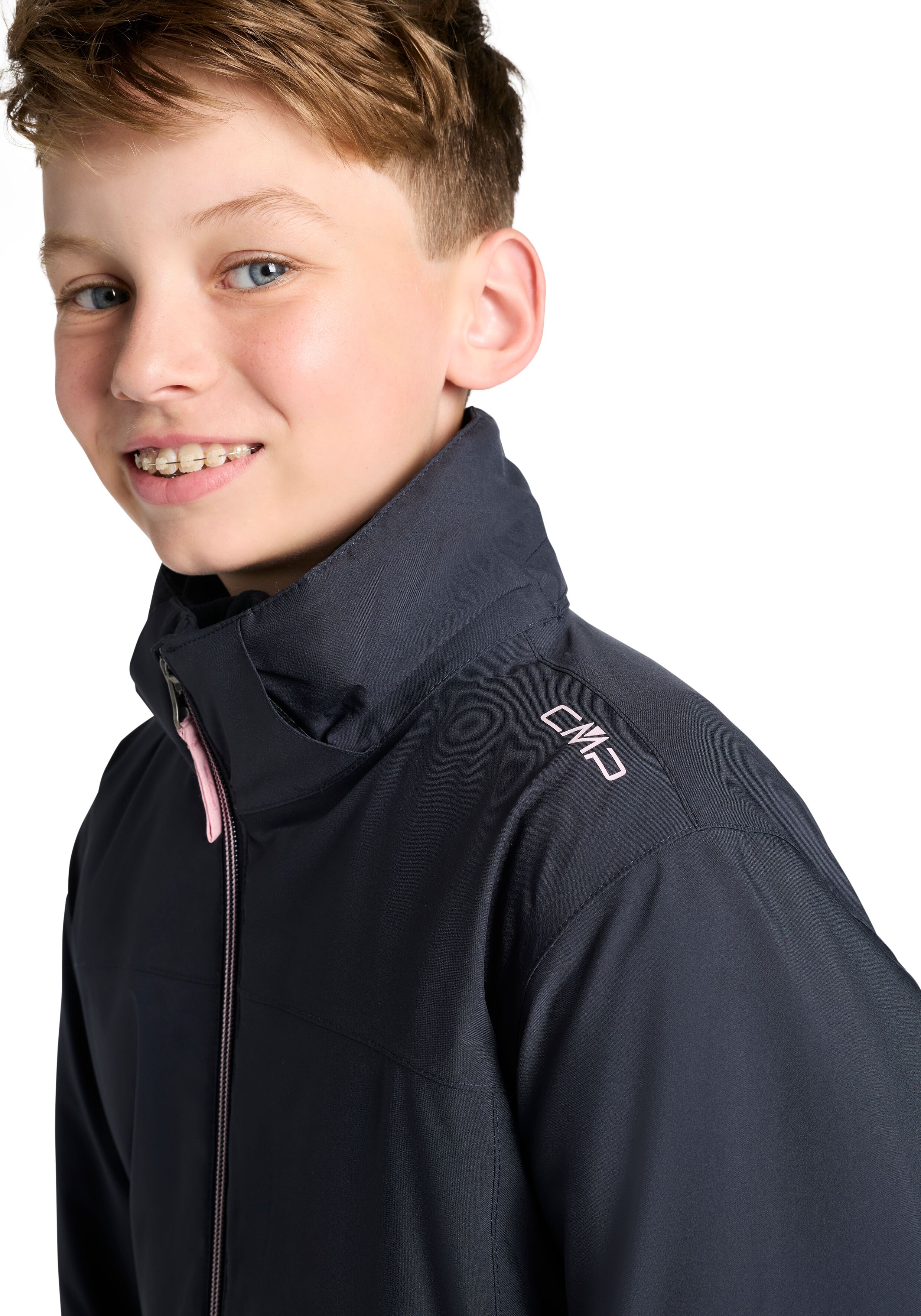 Winterjacke CMP, Kinder, Gr. 176, blau (antracite, pi), Web, Obermaterial: 100% Polyester. Futter: 100% Polyester. Wattierung: 100% Polyester, Jacken Winterjacke, Feel Warm Flat, Clima Protect, abnehmbare Kapuze, wasserdicht antracite, pi 176