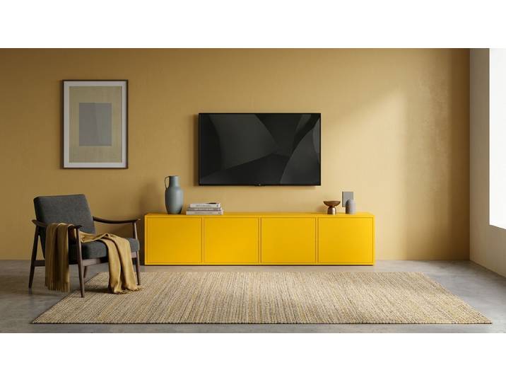 Gelbes Lowboard MDF Lackiert Verkehrs­gelb