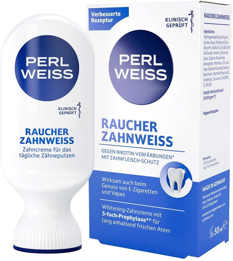 Perlweiss Raucher Zahnweiss Zahncreme 50ml