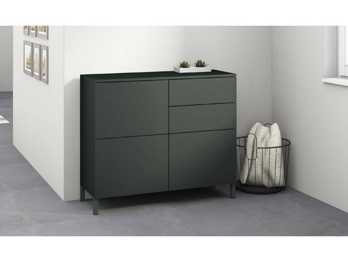 borchardt Möbel Kommode Haama, Sideboard mit Metallfüßen, Push-to-open-Technik, Breite 93 cm, Push-To-Open, verstellbare Einlegeböden, viel Stauraum, Breite 93cm