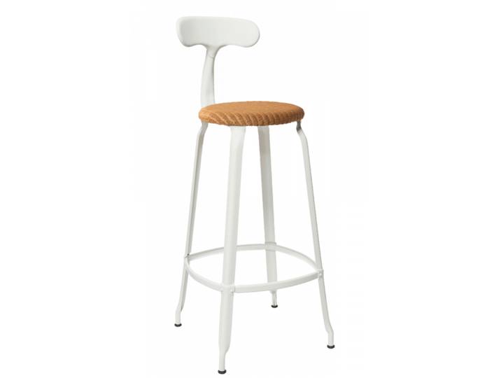 TABOURET DE BAR BISTROT EN MÉTAL ET ROTIN HORTENSE