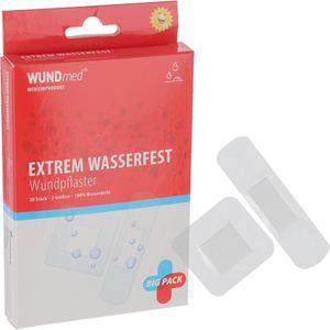 WUNDmed Pflaster Extrem Wasserfest, 20 Strips, wasserdicht, atmungsaktiv, 2 Größen