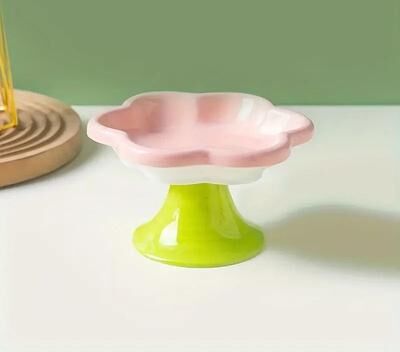 Uplifted Finds Elevated Floral Ceramic Feeder pink