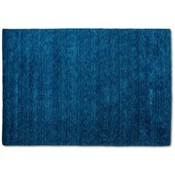 Webteppich Gabbeh Uni 165 x 235 cm Wolle Blau