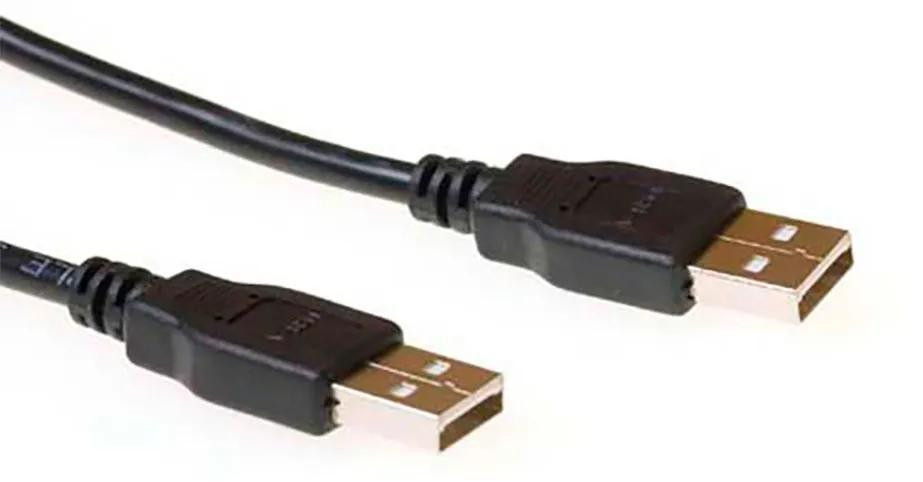 ACT USB 2.0 verbindingskabel, USB A naar USB A, zwart, 5 meter