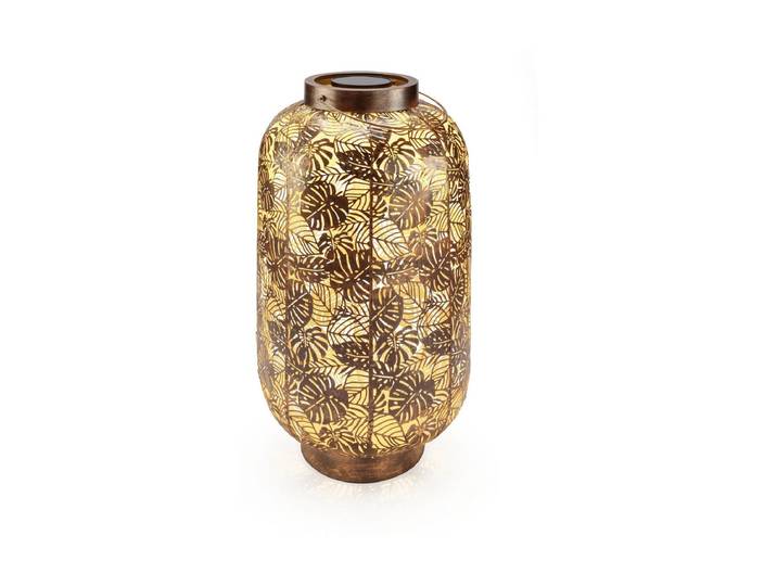 Laterne STT Antic Grand Jungle Bronze , braun, H:75cm Ø:42cm, Metall, Mobilleuchten, Laterne, Dekorative Solar-Laterne aus Metall für Drinnen und Draussen