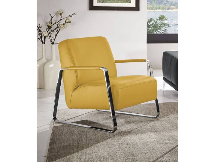 Cocktailsessel, Velour, Gelb (Sunrise Z73), 65×82×82 cm, Armlehnen, Modern, W.SCHILLIG