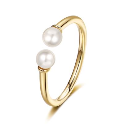 Fingerring AILORIA "Ring gold/weiße Perle SACHIKO", gold, Fingerringe, Damen, Fingerring