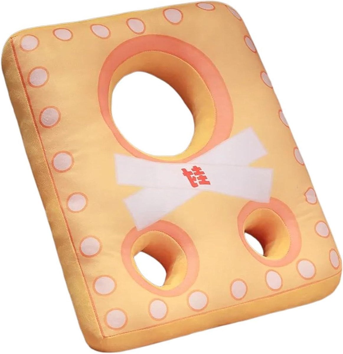 Geel Pluche Decoratief Kussen met Afneembare Kussenhoes
