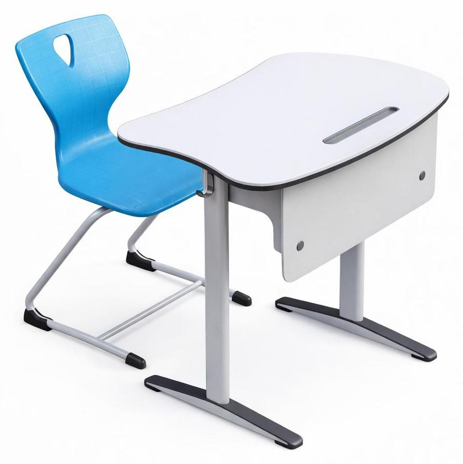 JVmoebel Ergonomische schoolbank met moderne stoelset in blauw
