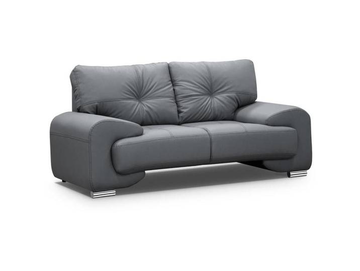 Beautysofa Sofa 2-Sitzer Omega grau, Grau, Metall, 185x88x98 cm, Wohnzimmer, Sofas & Couches, Sofas, 2-Sitzer Sofas