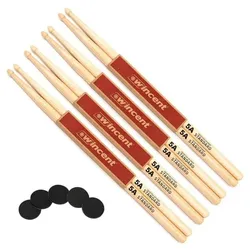 Wincent 5A Drumsticks mit Damper Pads (Schlagzeug), Drumsticks + Schlägel, Braun