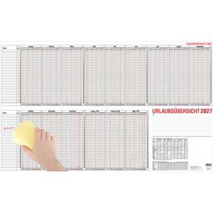 Güss-Verlag Urlaubsplaner 12-30mB, Jahr 2027, abwischbar, 99 x 60 cm, für 40 Mitarbeiter