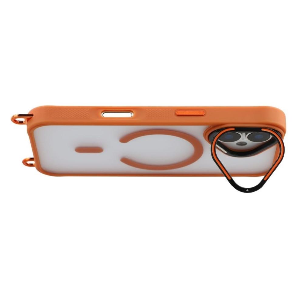 Hurtel Hülle mit verstellbarem Riemen für iPhone 17 Orange / Hülle / MagSafe / Kameraständer (Apple iPhone 17) (73436322)