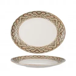 Celest Ovales Tablett 30,6 x 24 cm, Premium-Feinporzellan, Digitaldruck, Rinart Porcelai, 6er-Pack