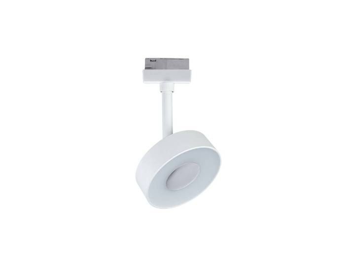 Paulmann URail LED-Spot Circle, 3-step-dim, 4.000K, weiß dimmbar, weiß / opal, für Wohn- / Esszimmer, Metall, Modern