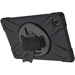 DLH Reinforced Shell With Strap Rotating Handle And Support Foot (Samsung Galaxy Tab A7 Lite), Tablet Hülle, Schwarz
