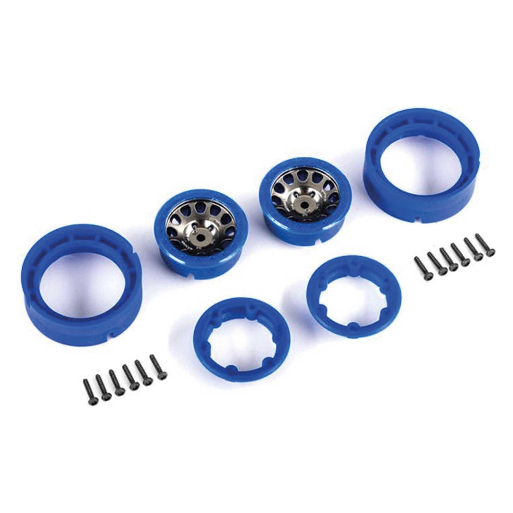 Traxxas Method Felgen 1.0 mit Beadlock blau/chrome TRX-4M (TRX9781-BLKBL)