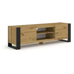 TV-MÖBEL Gani Holz und Mattschwarz