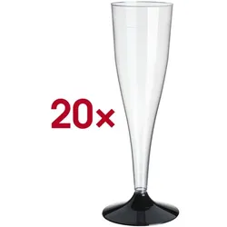 Papstar 20 Sektgläser 0,1 L transparent, 17.5 cm
