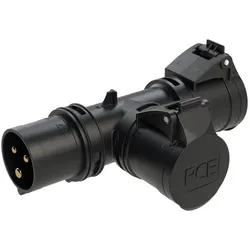 PCE 94325003 CEE 2-Wegekupplung 16A 3p mit Stecker IP44 (T-Connect) schwarz