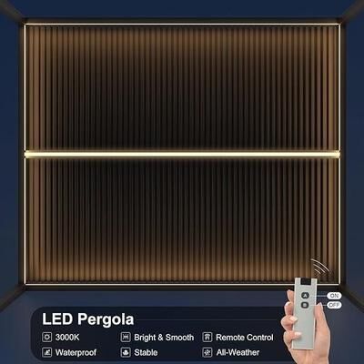 PURPLE LEAF Bronze Louvered Pergola Accessories Roller Blinds, Strip Light and Shutter Wall(Pergola Not Included)