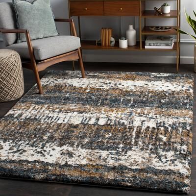 Livabliss Cathal Abstract Stripe Shag Area Rug