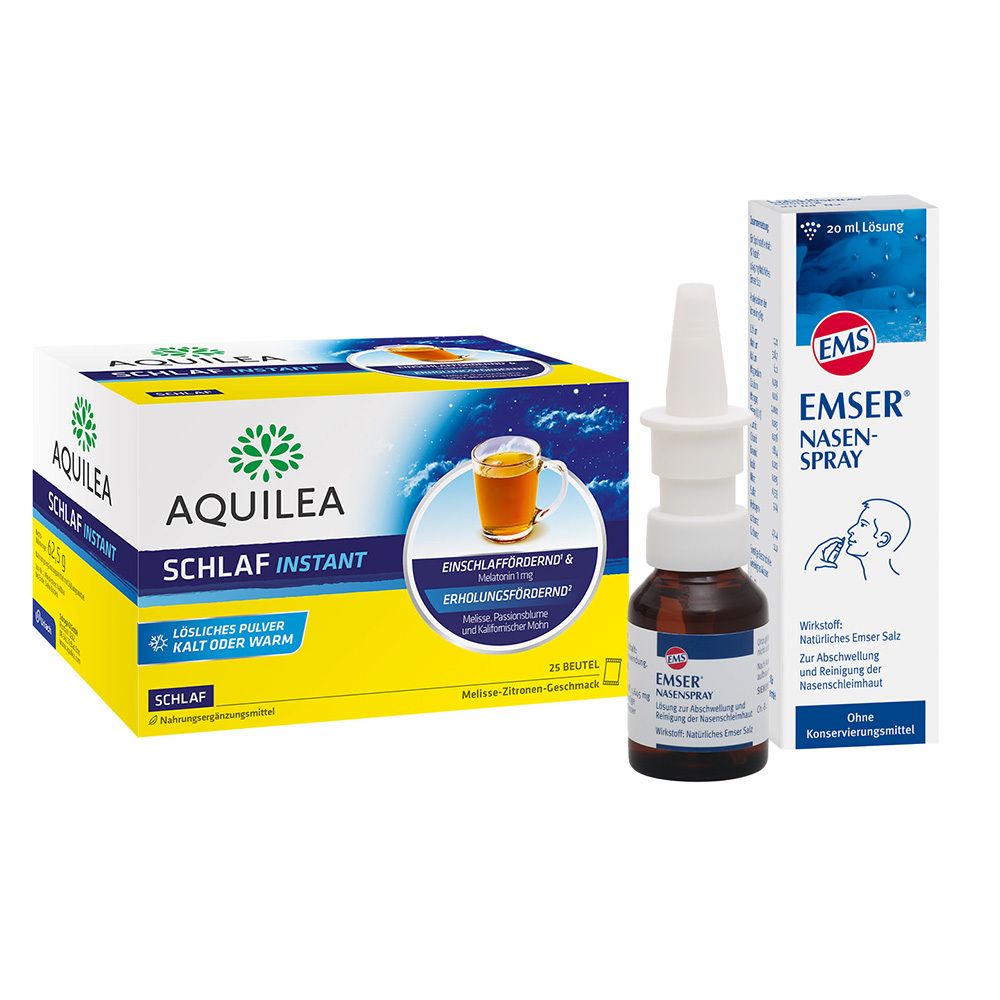 Aquilea Schlaf forte Tabletten + Emser Nasenspray 1 St Set